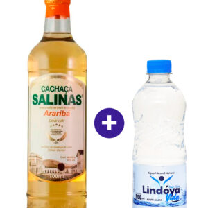Combo Cachaça Salinas Araribá 700ml + Água Mineral Lindóya Sem Gás 500ml