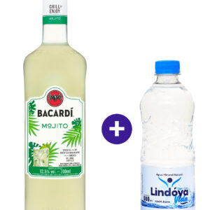 Combo Rum Bacardi Mojito 700ml + Água Mineral Lindóya Sem Gás 500ml