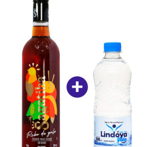 Combo Aguardente Sagatiba Rabo de Galo 700ml + Água Mineral Lindóya Sem Gás 500ml