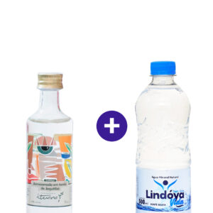 Combo Miniatura Cachaça Ituana Jequitibá 50ml + Água Mineral Lindóya Sem Gás 500ml