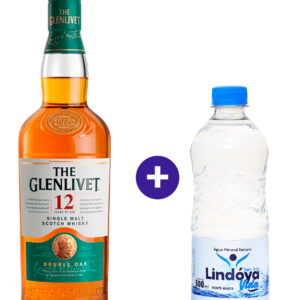 Combo Whisky The Glenlivet 12 Anos Single Malt 750ml + Agua Mineral Lindoya Sem Gas 500ml