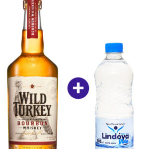 Combo Whisky Wild Turkey Bourbon 1L + Agua Mineral Lindoya Sem Gas 500ml