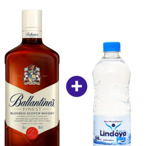 Combo Whisky Ballantine's Finest Blended Escoces 750ml + Agua Mineral Lindoya Sem Gas 500ml