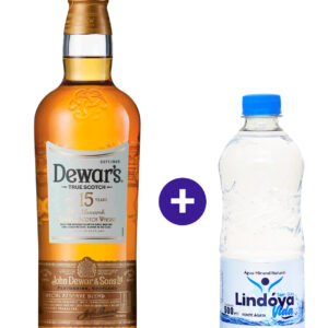 Combo Whisky Dewars 15 Anos 750ml + Agua Mineral Lindoya Sem Gas 500ml
