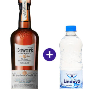 Combo Whisky Dewars 18 Anos 750ml + Agua Mineral Lindoya Sem Gas 500ml