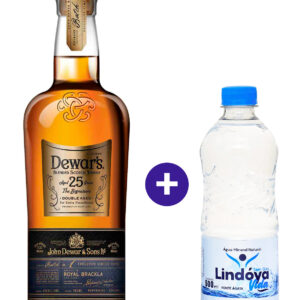 Combo Whisky Dewars 25 Anos 750ml + Agua Mineral Lindoya Sem Gas 500ml