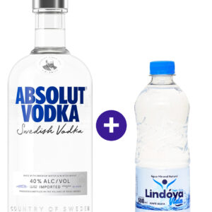 Combo Vodka Absolut 750ml + Agua Mineral Lindoya Sem Gas 500ml