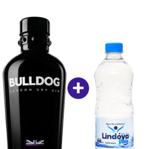Combo Gin Bulldog London Dry 750ml + Água Mineral Lindóya Sem Gás 500ml