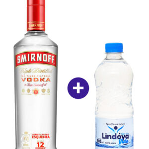 Combo Vodka Smirnoff 600ml + Água Mineral Lindóya Sem Gás 500ml