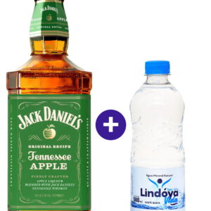 Combo Jack Daniel's Apple 1L + Agua Mineral Lindoya Sem Gas 500ml