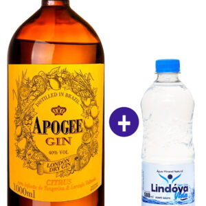 Combo Gin Apogee Citrus 1L + Água Mineral Lindóya Sem Gás 500ml