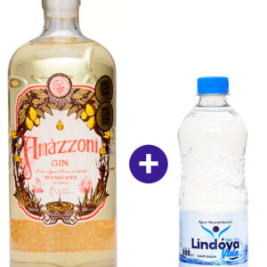 Combo Gin Amázzoni Maniuara 750ml + Água Mineral Lindóya Sem Gás 500ml