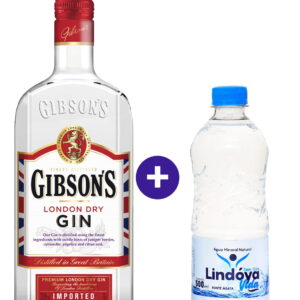 Combo Gin Gibson's London Dry 700ml + Água Mineral Lindóya Sem Gás 500ml