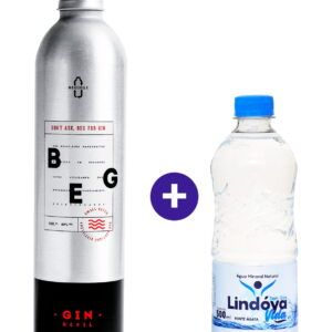 Combo Gin BEG Refil Brazilian Boutique Dry 500ml + Água Mineral Lindóya Sem Gás 500ml