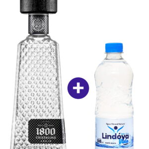 Combo Tequila Reserva 1800 Cristalino Añejo 700ml + Água Mineral Lindóya Sem Gás 500ml