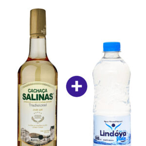 Combo Cachaça Salinas Tradicional 1L + Água Mineral Lindóya Sem Gás 500ml
