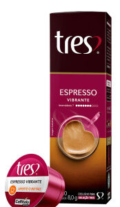 Café em Cápsula Tres Espresso Vibrante 80g com 10 Cápsulas