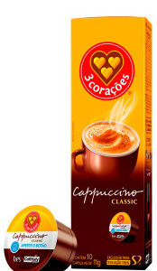 Café em Cápsula 3 Corações Cappuccino Classic 110g com 10 Cápsulas