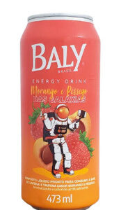Energético Baly Morango e Pêssego Lata 473ml