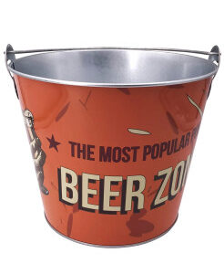 Balde para Cerveja em Metal 5L com Abridor de Garrafas BEER ZONE Laranja
