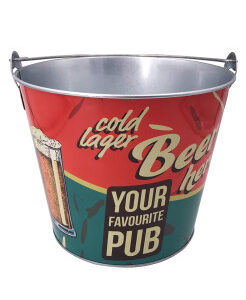 Balde para Cerveja em Metal 5L com Abridor de Garrafas YOUR FAVOURITE PUB