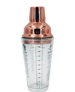 Coqueteleira em Vidro e Aço Inox Dynasty com Tampa Rose Gold 450ml