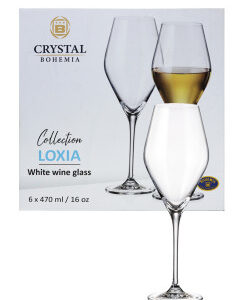 Jogo de 6 Taças para Vinho Tinto em Cristal Ecológico Bohemia Loxia 470ml
