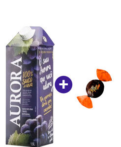 Combo Suco de Uva Integral Aurora Tinto 1,5L + Butter Toffees Intense Cacau 6g