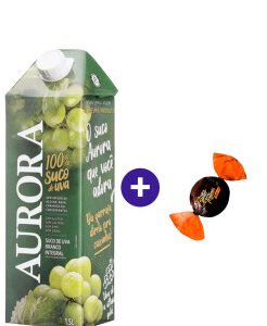 Combo Suco de Uva Branco Integral Aurora 1,5L + Butter Toffees Intense Cacau 6g